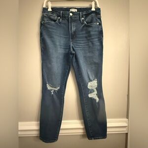 Good American Good Legs Crop Distressed jeans, vguc, 10/30